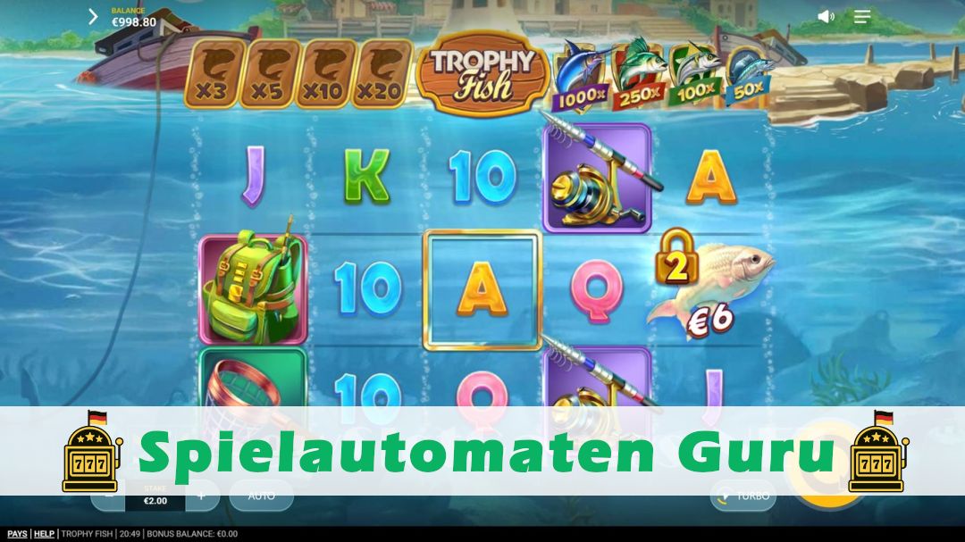 Screenshot der Demo-Version des Spiels Trophy Fish Demo des Spielautomaten Trophy Fish