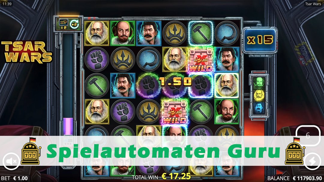 Screenshot der Demo-Version des Spiels Tsar Wars Demo des Spielautomaten Tsar Wars