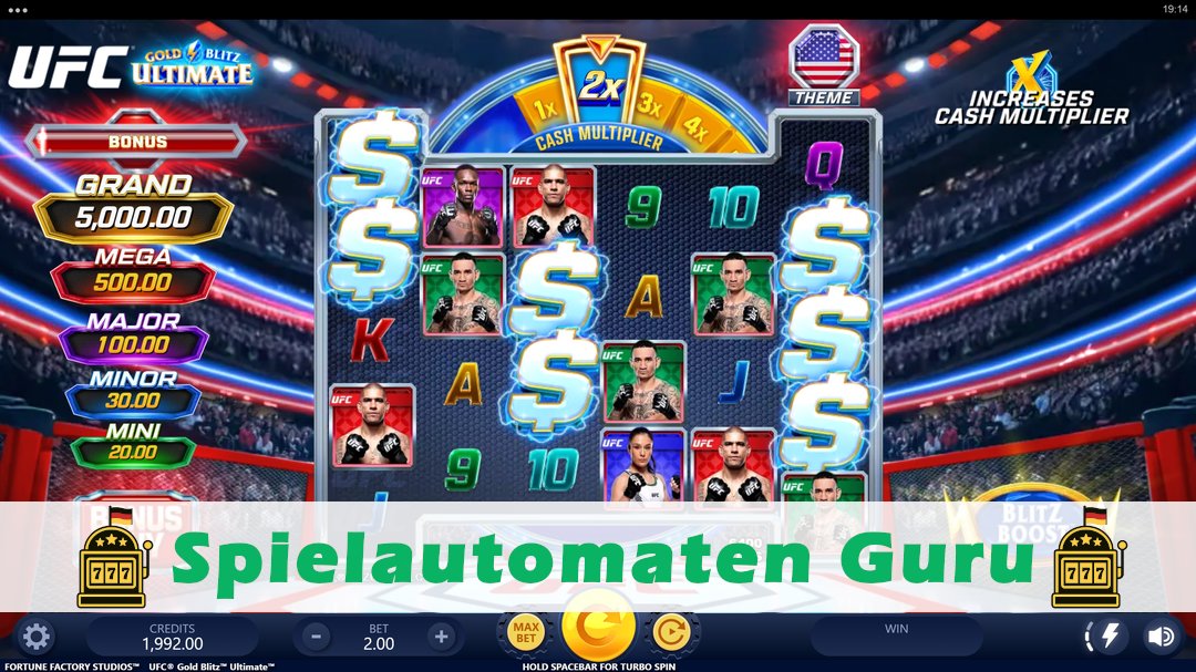Screenshot der Demo-Version des Spiels UFC Gold Blitz Ultimate Demo des Spielautomaten UFC Gold Blitz Ultimate