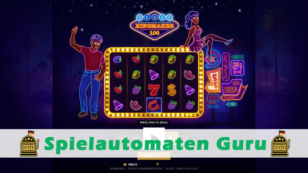 Screenshot der Demo-Version des Spiels Vegas Kingmaker 100 Demo des Spielautomaten Vegas Kingmaker 100