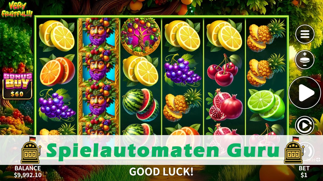 Screenshot der Demo-Version des Spiels Very Fruitful!!! Demo des Spielautomaten Very Fruitful!!!