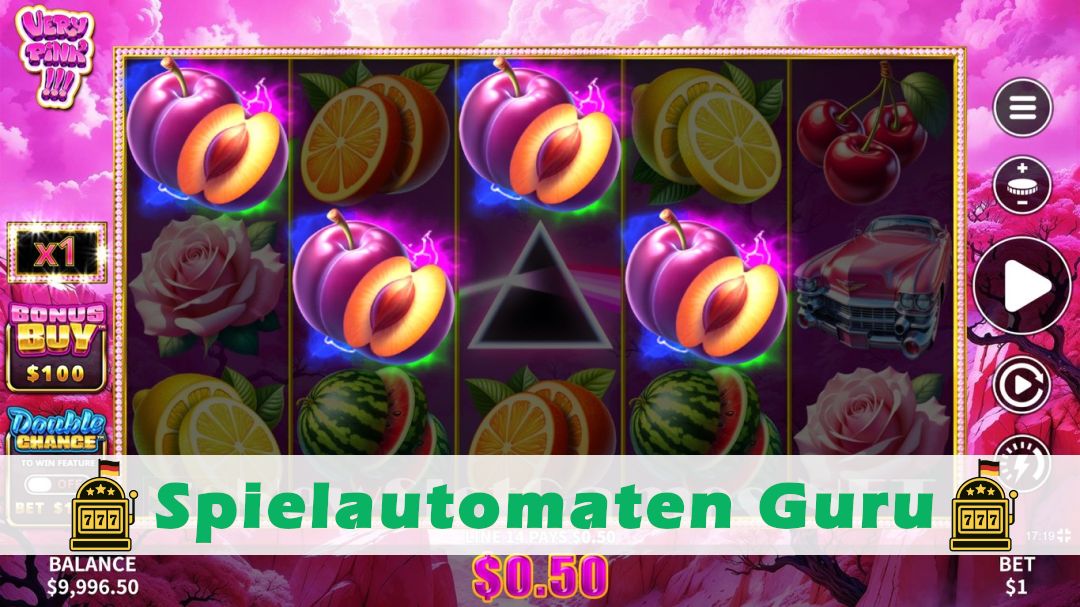 Screenshot der Demo-Version des Spiels Very Pink Demo des Spielautomaten Very Pink