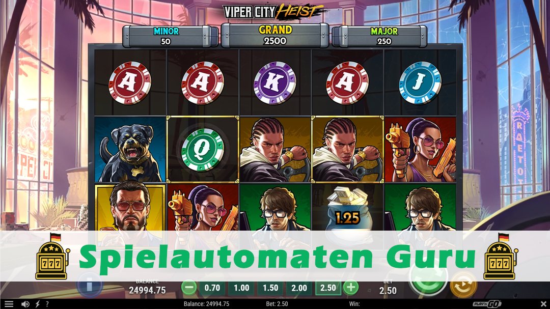 Screenshot der Demo-Version des Spiels Viper City Heist Demo des Spielautomaten Viper City Heist