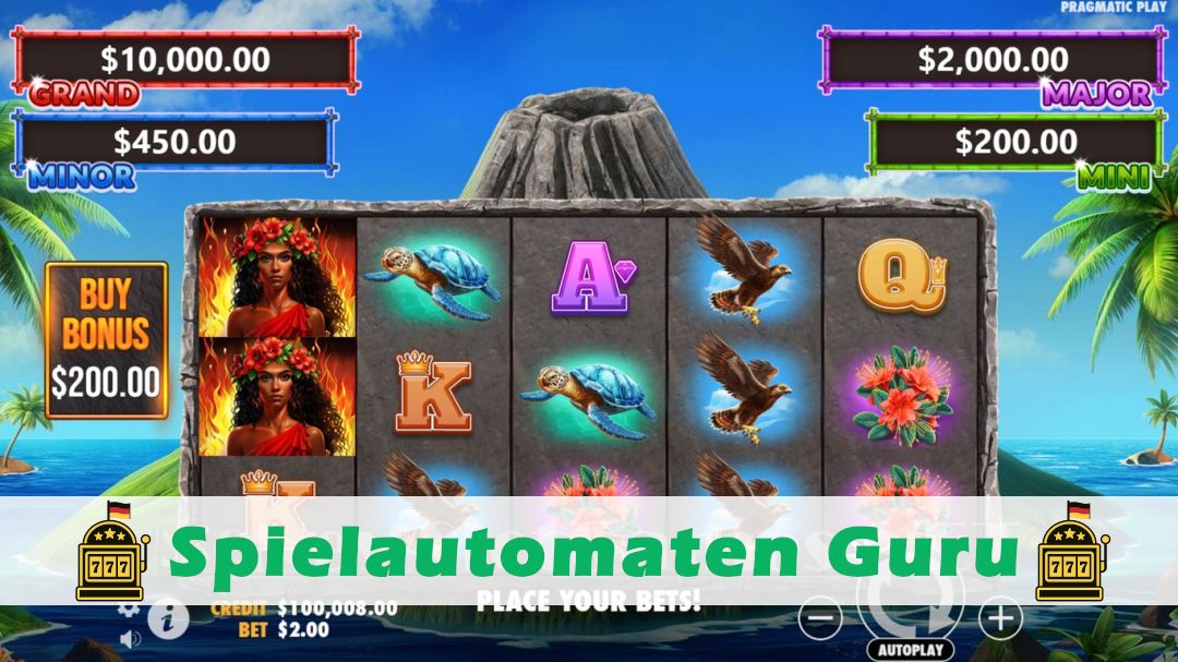 Screenshot der Demo-Version des Spiels Volcano Goddess Demo des Spielautomaten Volcano Goddess