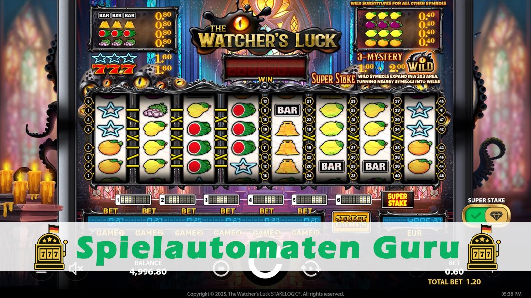 Screenshot der Demo-Version des Spiels The Watchers Luck Demo des Spielautomaten The Watchers Luck