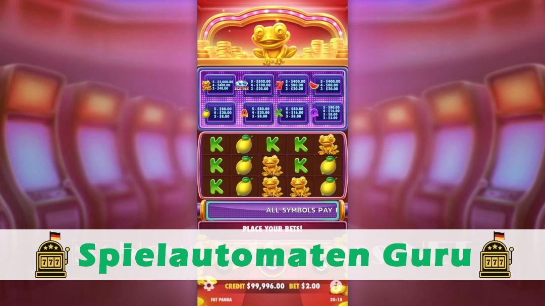 Screenshot der Demo-Version des Spiels Wealthy Frog Demo des Spielautomaten Wealthy Frog