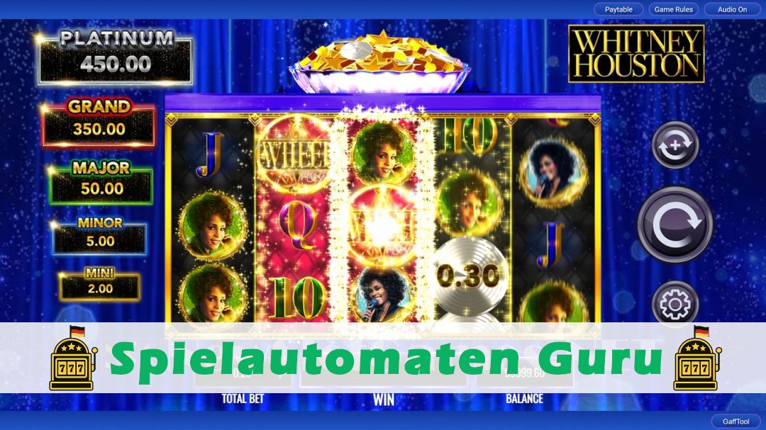 Screenshot der Demo-Version des Spiels Whitney Houston Demo des Spielautomaten Whitney Houston