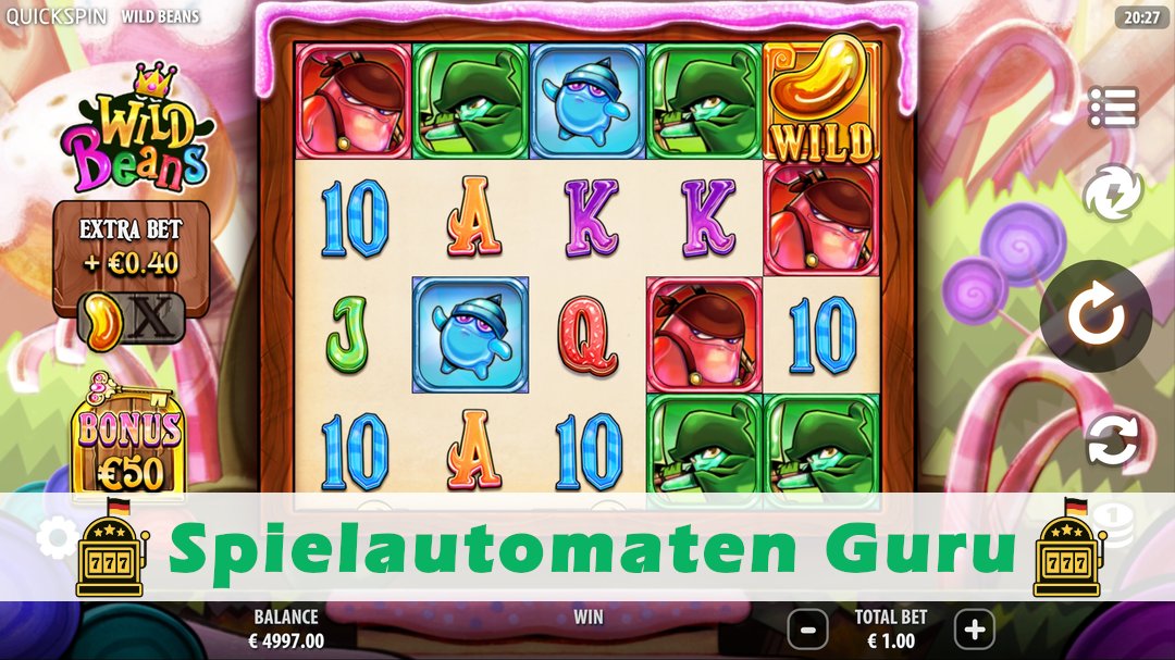 Screenshot der Demo-Version des Spiels Wild Beans Demo des Spielautomaten Wild Beans