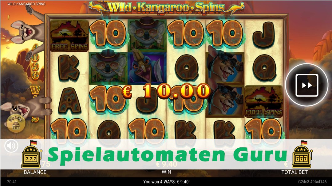 Demo des Spielautomaten Wild Kangaroo Spins