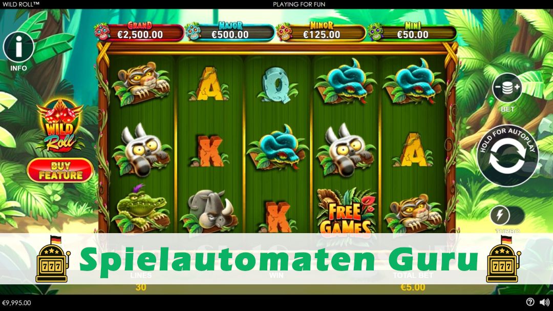 Screenshot der Demo-Version des Spiels Wild Roll Demo des Spielautomaten Wild Roll