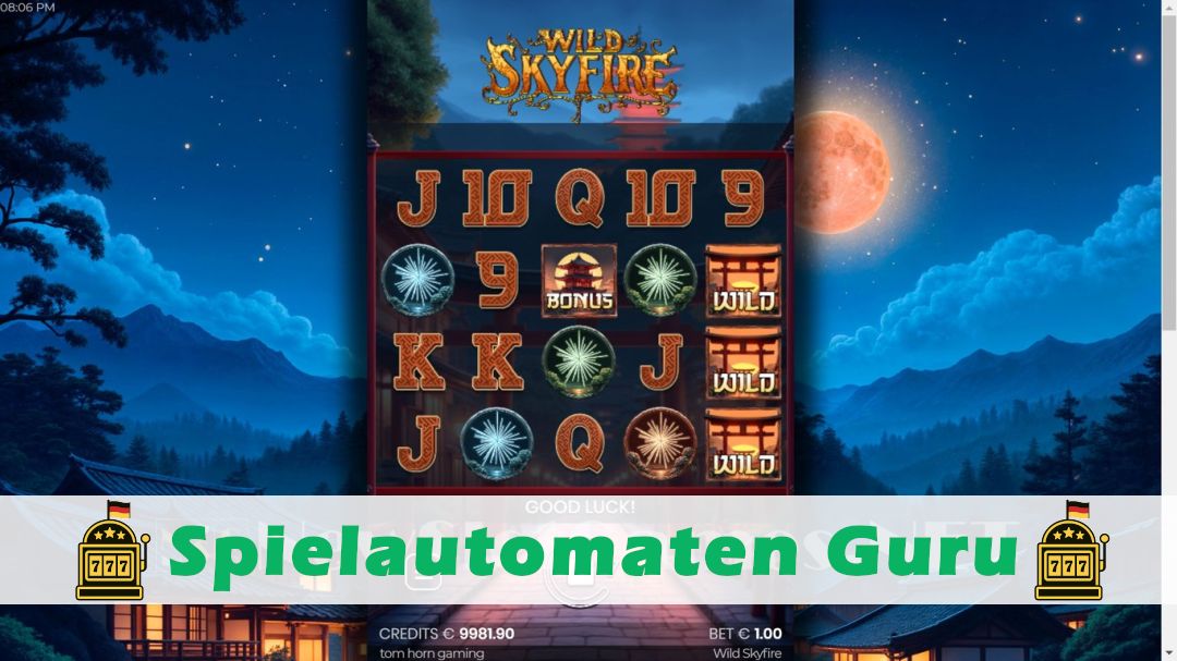 Screenshot der Demo-Version des Spiels Wild Skyfire Demo des Spielautomaten Wild Skyfire
