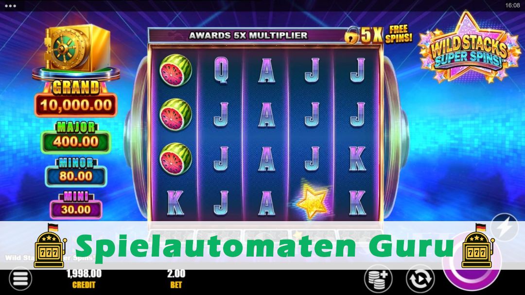 Screenshot der Demo-Version des Spiels Wild Stacks Super Spins Demo des Spielautomaten Wild Stacks Super Spins