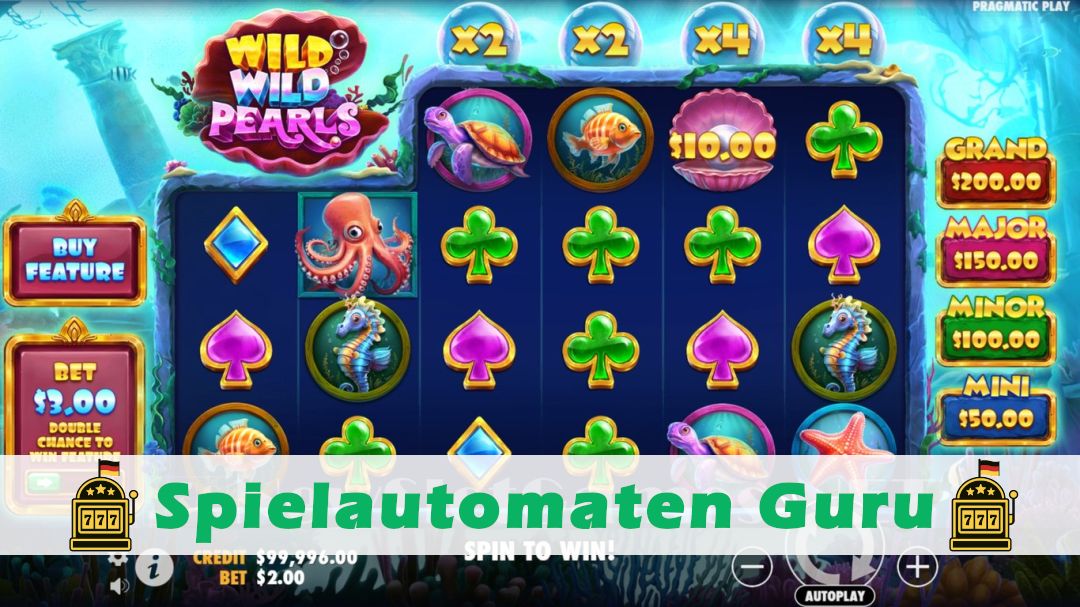 Screenshot der Demo-Version des Spiels Wild Wild Pearls Demo des Spielautomaten Wild Wild Pearls