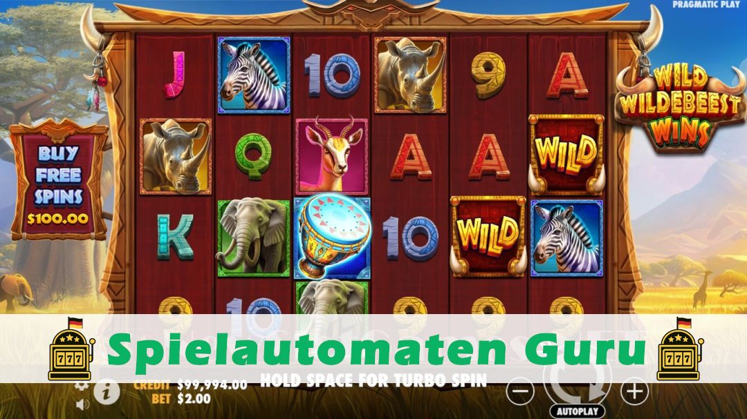 Screenshot der Demo-Version des Spiels Wild Wildebeest Wins Demo des Spielautomaten Wild Wildebeest Wins