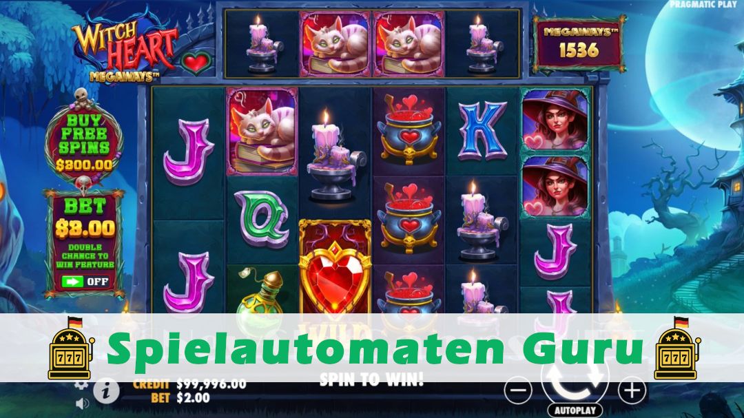 Screenshot der Demo-Version des Spiels Witch Heart Megaways Demo des Spielautomaten Witch Heart Megaways