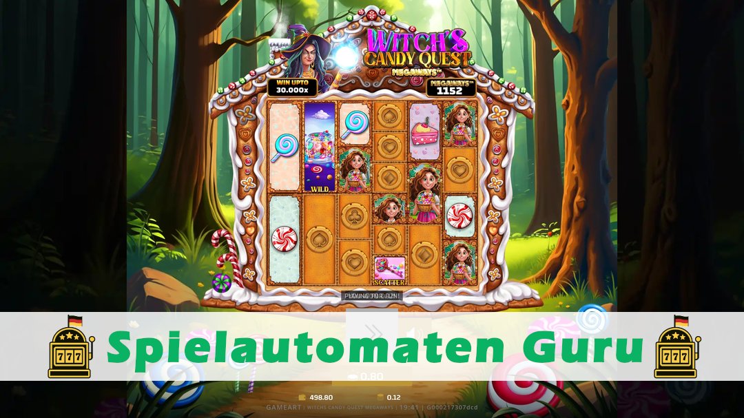 Screenshot der Demo-Version des Spiels Witchs Candy Quest Megaways Demo des Spielautomaten Witchs Candy Quest Megaways