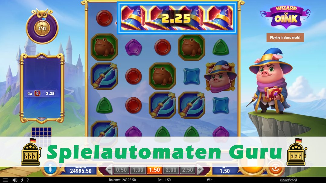 Demo des Spielautomaten Wizard of Oink