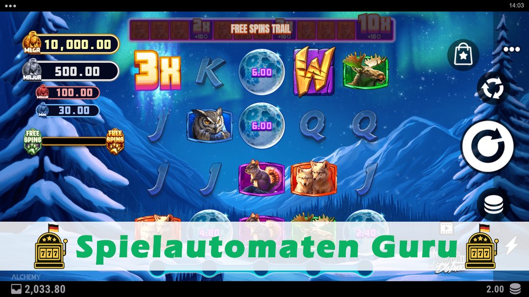 Screenshot der Demo-Version des Spiels Wolf Prime Deluxe Demo des Spielautomaten Wolf Prime Deluxe