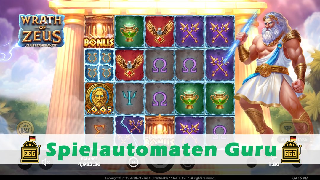 Screenshot der Demo-Version des Spiels Wrath of Zeus Demo des Spielautomaten Wrath of Zeus