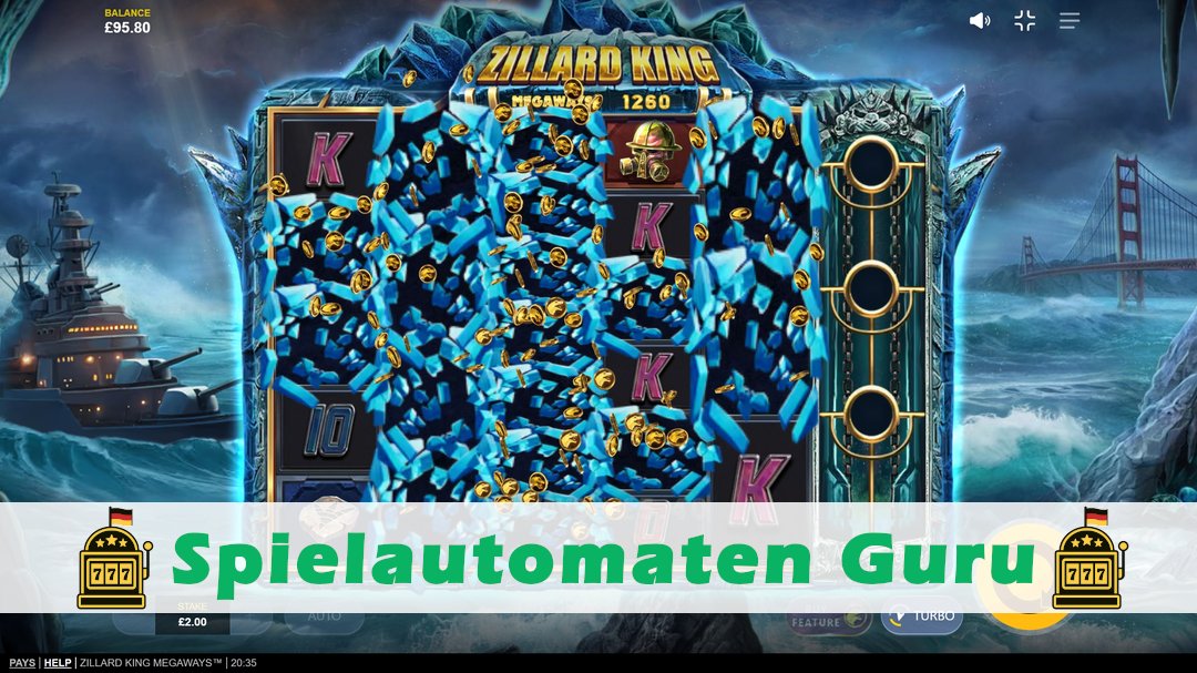 Screenshot der Demo-Version des Spiels Zillard King Megaways Demo des Spielautomaten Zillard King Megaways