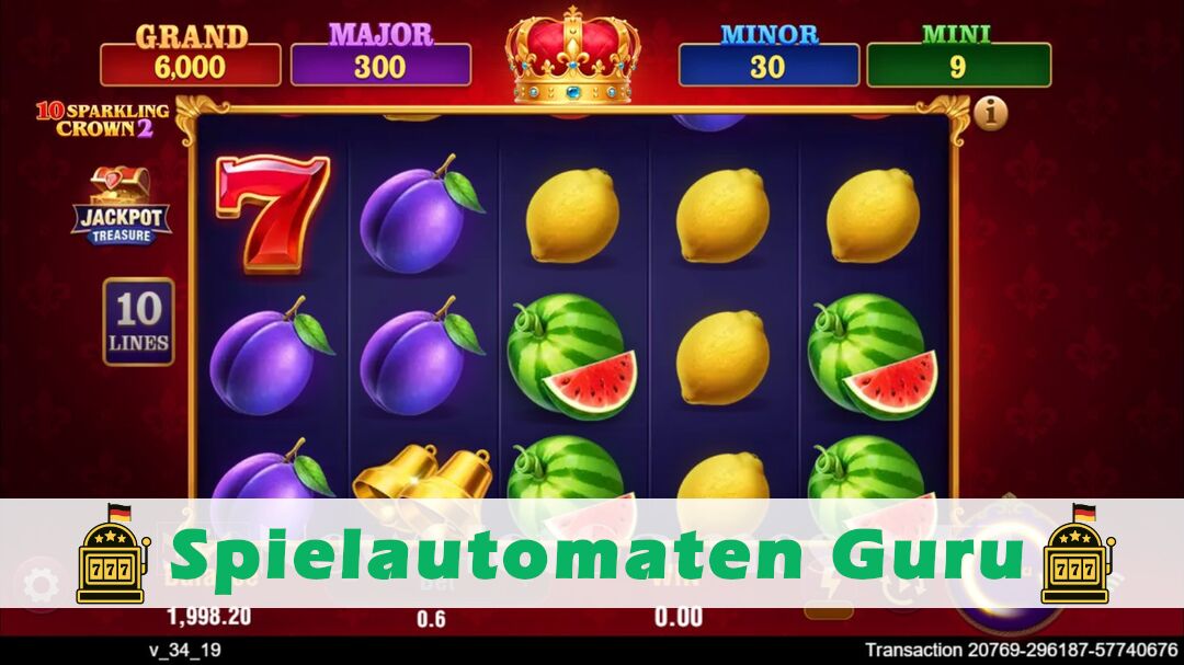 Demo des Spielautomaten 10 Sparkling Crown 2 (TaDa Gaming) Slot