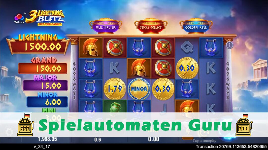Demo des Spielautomaten 3 Lightning Blitz Hit the Cash (TaDa Gaming) Slot