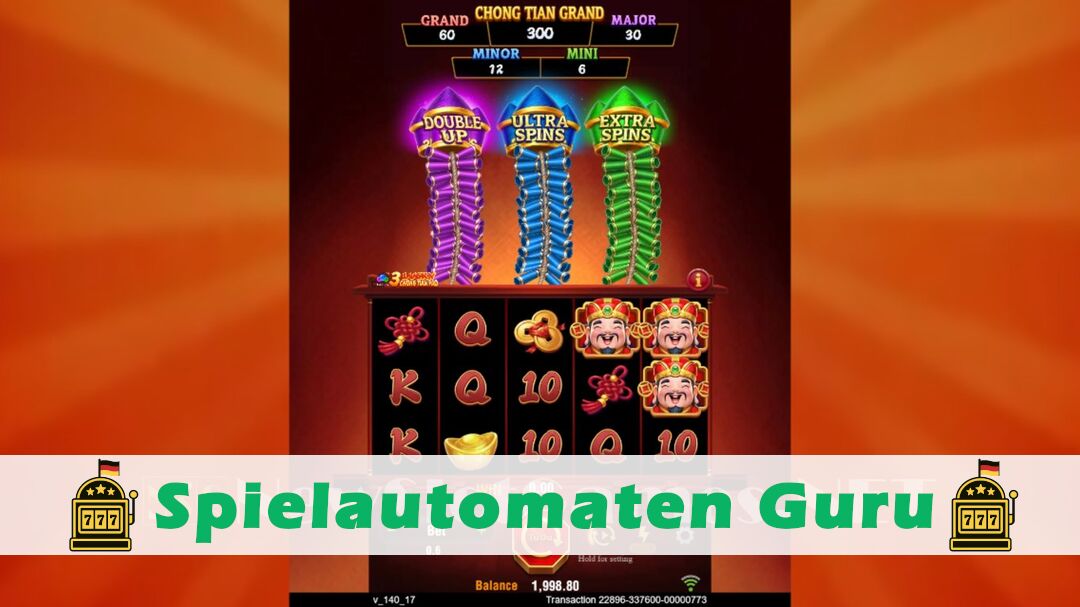 Demo des Spielautomaten 3 Lucky Chong Tian Pao (TaDa Gaming) Slot