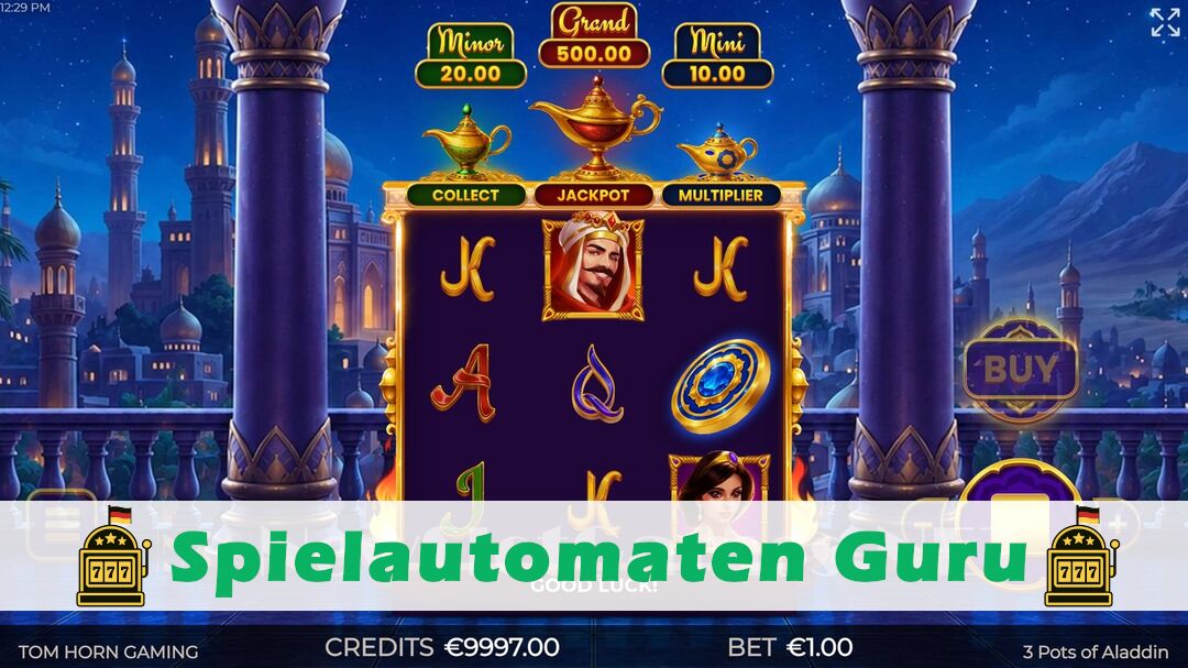 Demo des Spielautomaten 3 Pots of Aladdin (Tom Horn Gaming) Slot