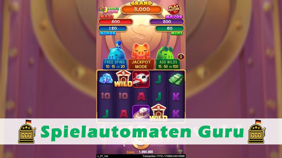 Demo des Spielautomaten 3 Rich Piggies (TaDa Gaming) Slot