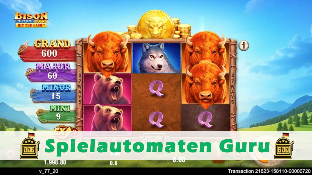 Demo des Spielautomaten Bison Fortune Coins (TaDa Gaming) Slot