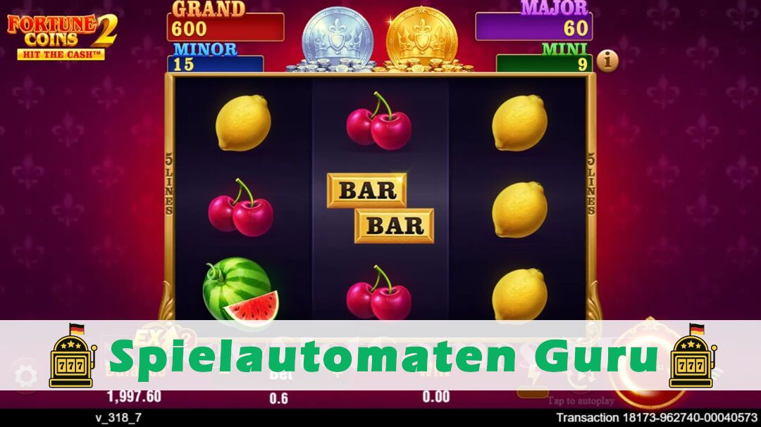 Demo des Spielautomaten Fortune Coins 2 (TaDa Gaming) Slot