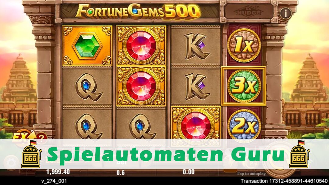 Demo des Spielautomaten Fortune Gems 500 (TaDa Gaming) Slot