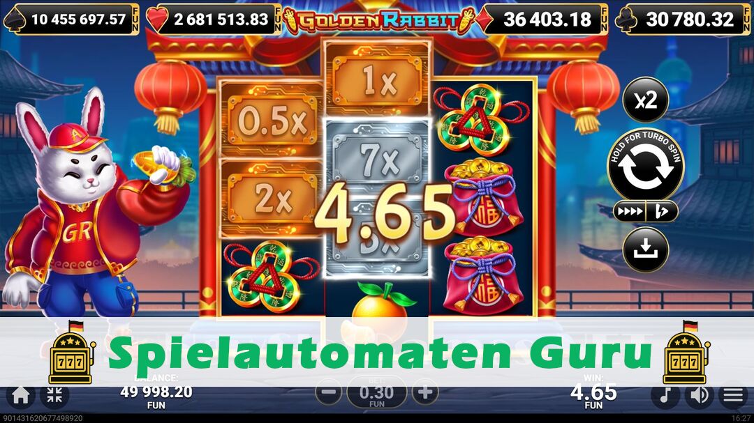 Demo des Spielautomaten Golden Rabbit (Amusnet) Slot
