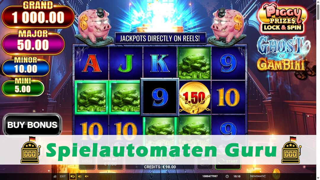 Demo des Spielautomaten Piggy Prizes Ghost of Gambini (Greentube) Slot