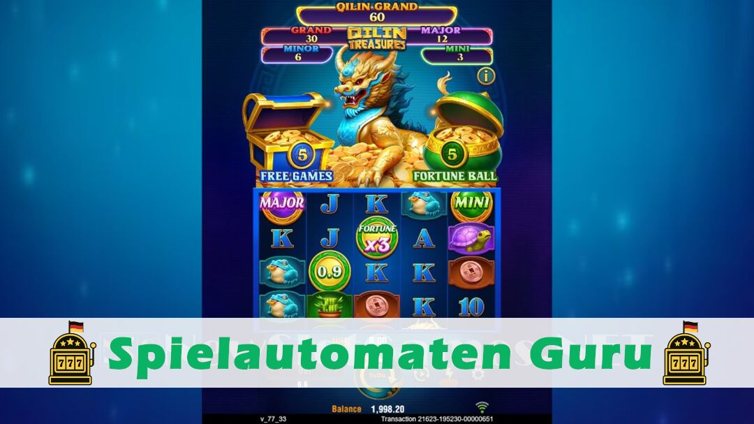 Demo des Spielautomaten Qilin Treasures (TaDa Gaming) Slot