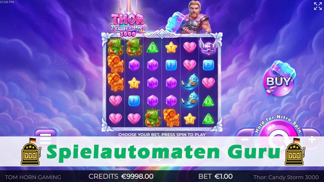 Demo des Spielautomaten Thor Candy Storm 3000 (Tom Horn) Slot