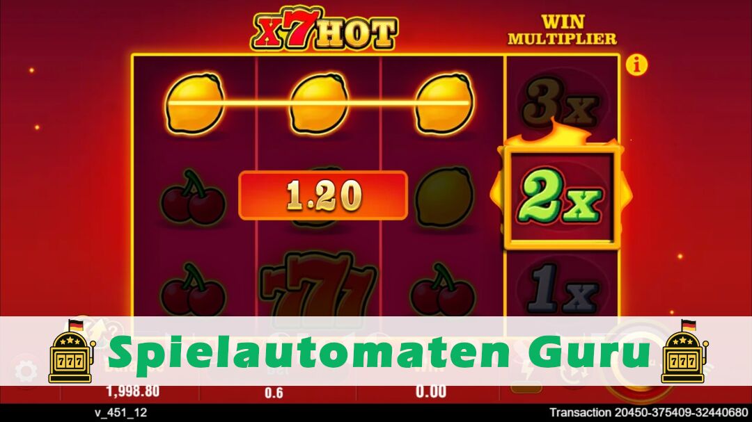Demo des Spielautomaten X7-Hot (TaDa Gaming) Slot